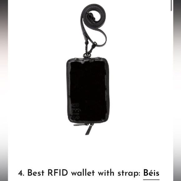 Beis convertible travel passport wallet with crossbody and wristlet strap patent - Picture 3 of 12